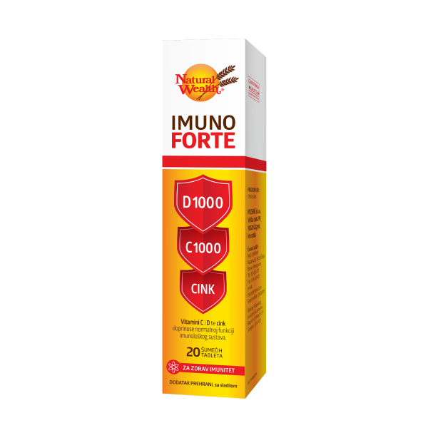 Imuno Forte D 1000 C 1000 cink šumeće tablete Natural Wealth