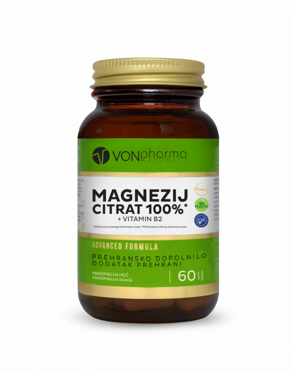 MAGNEZIJ CITRAT 100% + VITAMIN B2 tablete Vonpharma