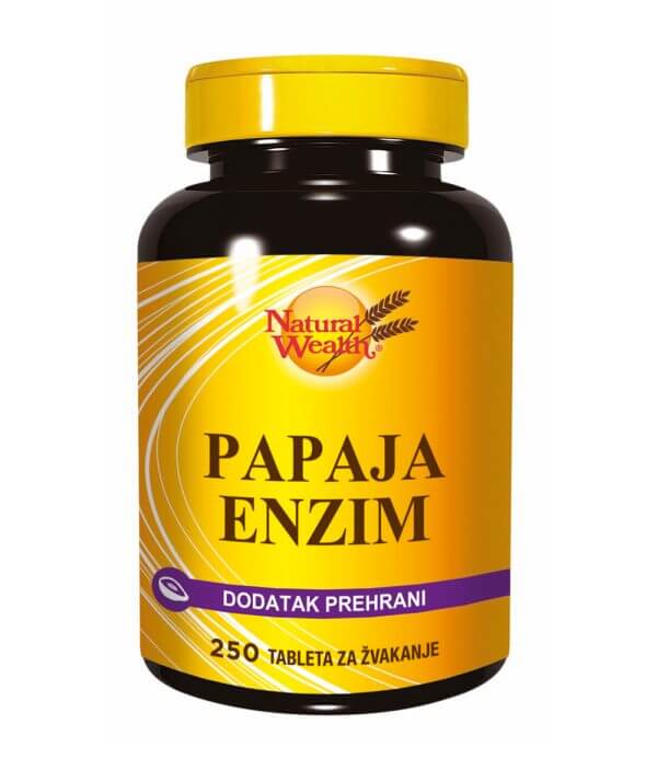 Papaja enzim tablete za žvakanje Natural Wealth
