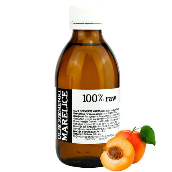 Ulje sjemenki marelice 100% raw 200 ml Biofarm